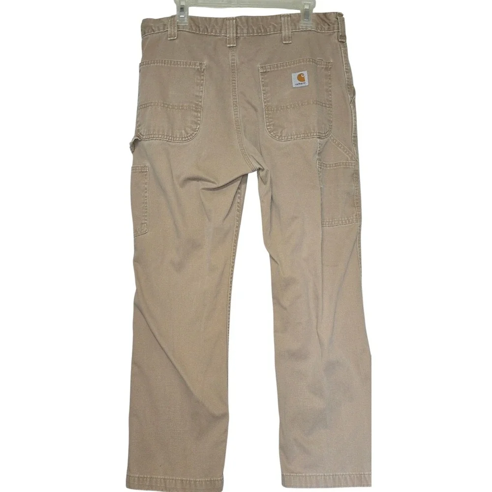 Carhartt Khaki B324 CARPENTER WORK JEANS Utility Canvas Size 36x30